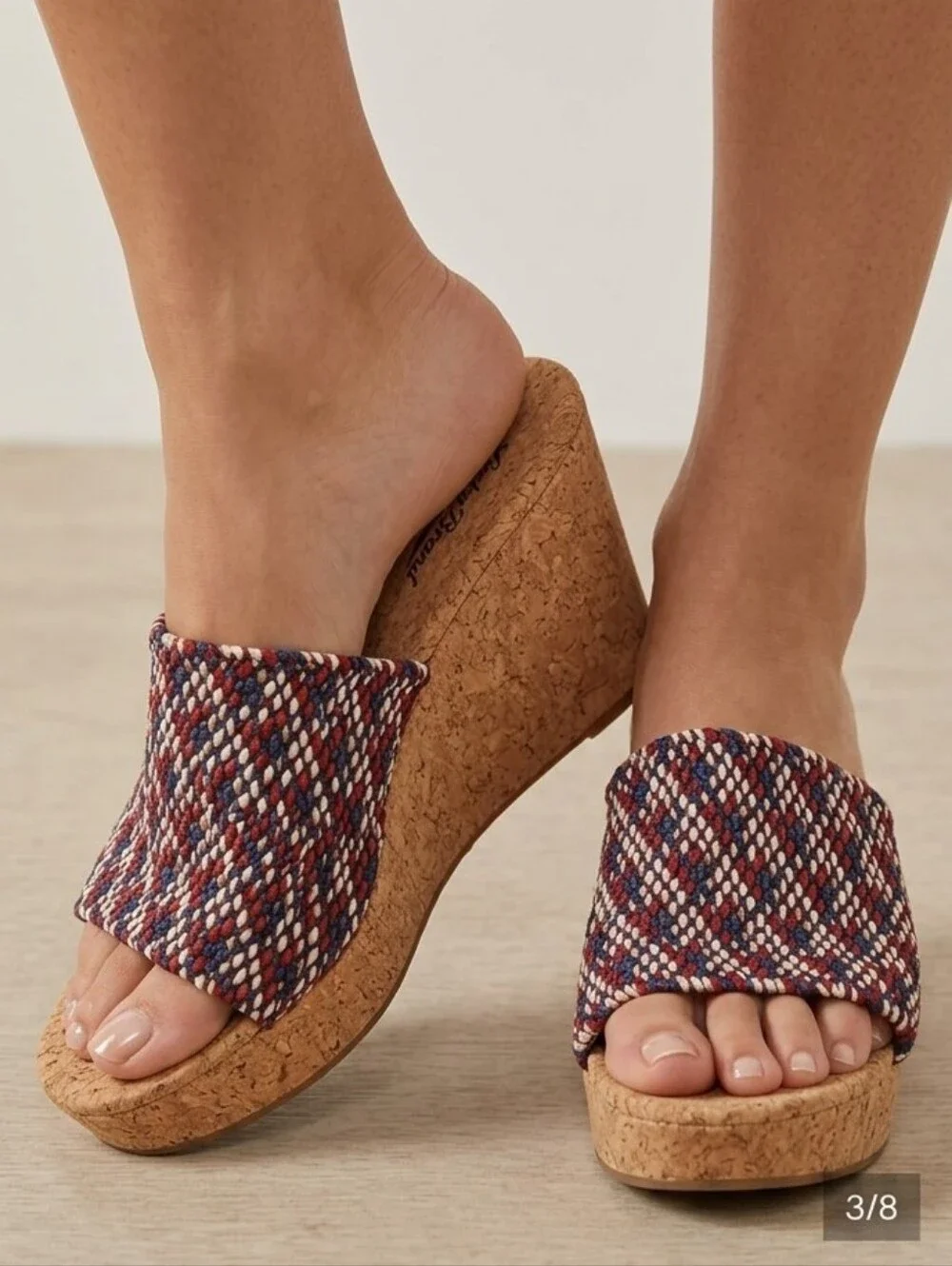 Lucky Brand Marilynn Cork Platform Sandals Comfort Stretch Women's Size 8.5